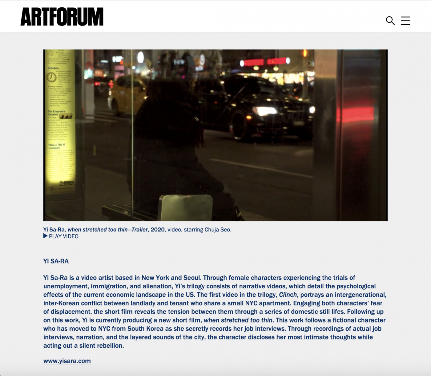 Press–Artforum: MFA Spotlight, Columbia University School of the Arts
